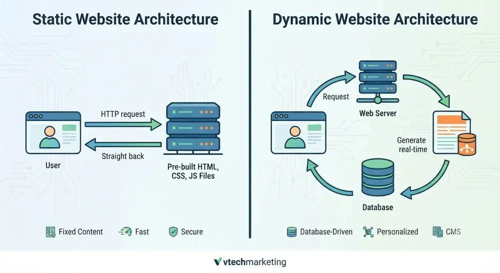 Difference Between Dynamic & Static Website